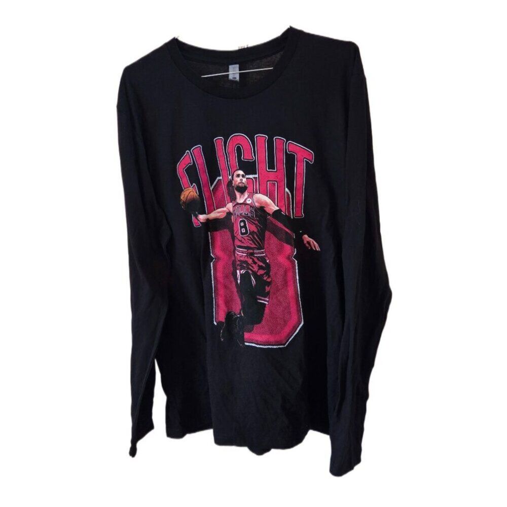 Next Level Apparel Men's 'Flight' Bulls Logo Black Long Sleeve T-Shirt